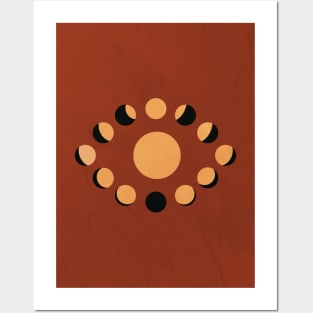 Lunar Eclipse, Moon Minimalist, Modern Mid Century, Neutral Artwork Posters and Art